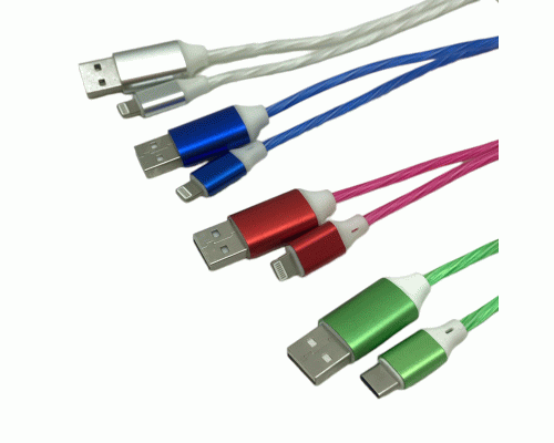 Кабель USB светящийся в ассортименте (301 174)