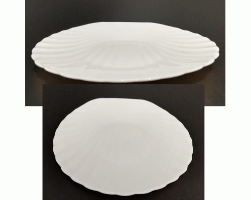 Тарелка плоская d-23см стеклокерамика Ракушка белая (У-6/36) (225 412)