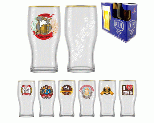 Набор бокалов для пива 2шт 510мл Пивная коллекция /305/2-Д34/ (300 535)