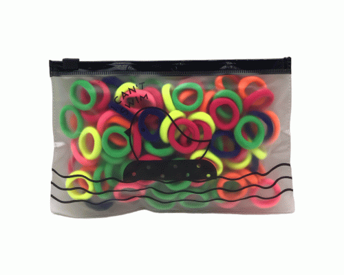 Набор резинок для волос 100шт цветные в zip-сумочке (303 091)