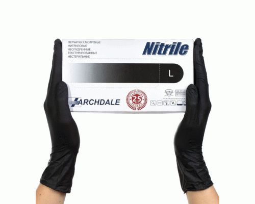 Перчатки нитриловые NitriMax L черные 100шт (301 823)