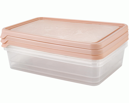 Набор контейнеров для продуктов 3шт 0,9л прямоугольный Helsinki Artichoke персиковая карамель (303 617)