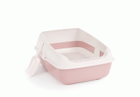 Набор для кошачьего туалета 50,5*39*23,5см лоток с бортом+совок розовый /М8580/ (302 146)