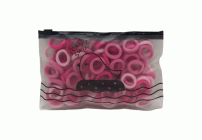 Набор резинок для волос 100шт розовые в zip-сумочке (303 089)