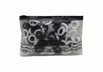 Набор резинок для волос 100шт черные/белые в zip-сумочке (303 090)