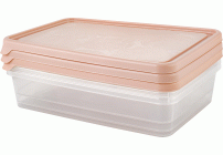 Набор контейнеров для продуктов 3шт 0,9л прямоугольный Helsinki Artichoke персиковая карамель (303 617)