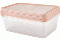 Набор контейнеров для продуктов 3шт 1,35л прямоугольный Helsinki Artichoke персиковая карамель (303 619)