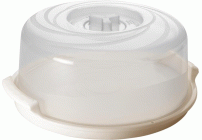 Крышка для СВЧ d-250мм с паровыпускным клапаном с поддоном Sugar&Spice Vanilla серый прозрачный (303 603)