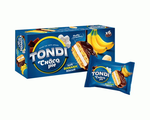 Печенье Tondi Choco Pie 180г банан (304 652)