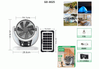 Вентилятор портативный+лампочка с солнечной панелью 16,3*24,7см/20,6*23,9см (304 154)