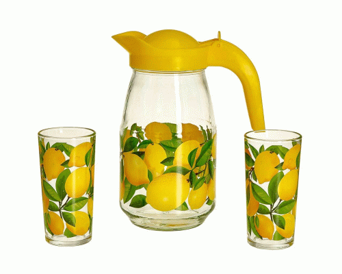 Набор 2-ой (кувшин+2 стакана) Лимоны /1607/2-Д/ (304 877)