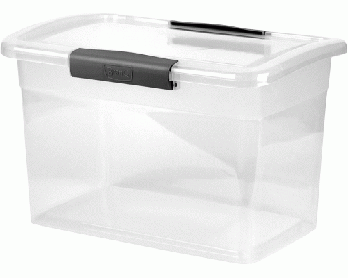 Ящик для хранения 11л 35*23,5*22,2см Keeplex Vision с защелками, прозрачный кристалл (305 280)