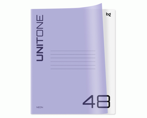 Тетрадь 48л кл. BG UniTone. Neon неон сиреневый, пластиковая обложка /Т5ск48_пл 12470/ (306 392)