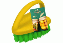 Щетка-утюжок универсальная 10см Fun Summer для очистки фруктов, овощей и грибов от земли и листьев (305 839)
