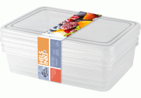 Набор контейнеров для заморозки  3шт 0,9л 20,4*14*8,3см прямоугольный PT Frozen натуральный (305 845)