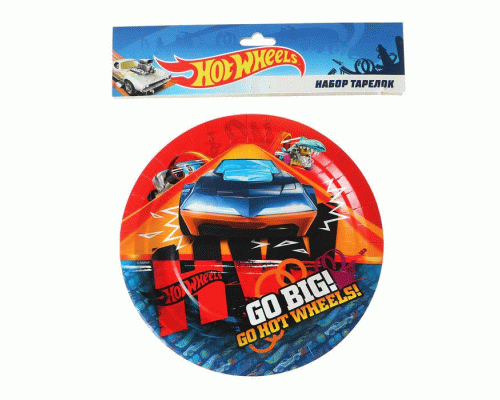 Тарелка бумажная 18см 6шт Hot Wheels (308 259)