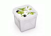 Контейнер для СВЧ 0,9л квадратный Fresh олива (308 109)