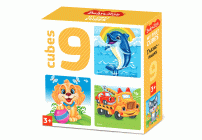 Кубики  9шт Глазастики без обклейки Baby Toys (308 436)