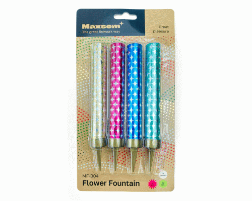 Набор Свеча-фейерверк для торта Flower fountain  4шт 10см (310 027)