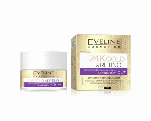 Крем для лица Eveline 24K Gold&Ceramides 50мл концентрированный лифтинг-крем  50+ (309 824)