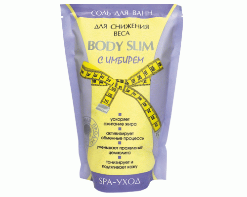 Соль для ванн Негоциант 1000г Body Slim для снижения веса с имбирем (У-12) (210 662)