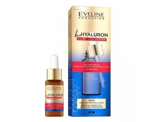 Сыворотка для лица Eveline BioHyaluron 3x Retinol System 18мл против морщин (309 980)