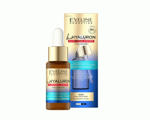 Сыворотка для лица Eveline BioHyaluron 3x Retinol System 18мл заполняющая морщины (309 981)