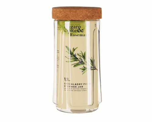 Банка для сыпучих продуктов 1,1л Sugar&Spice Rosemary с пробковой крышкой (309 792)