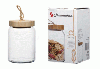 Банка для хранения продуктов 0,860л с бамбуковой крышкой Вуди (309 564)