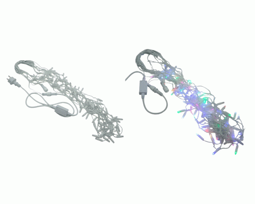 Гирлянда  96 ламп  3,0м цветная, белый провод (311 048)