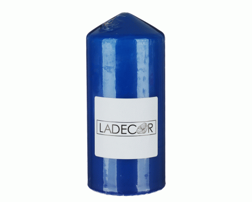 LADECOR Свеча пеньковая, 7х15 см, парафин, цвет синий (295 135)