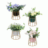 LADECOR Цветочная композиция в металлическом кашпо, 4 цвета, 11х21 см, арт 1 (268 367)
