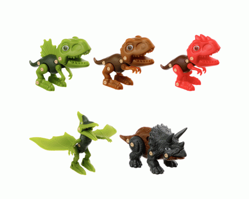 ИГРОЛЕНД Дино-конструктор с отверткой, ABS, 11пр.,10х8,5х4см (306 160)
