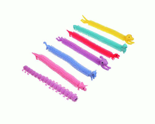 ИГРОЛЕНД Антистресс игрушка гусеница, TPR, 20х2см, 6 дизайнов (296 439)