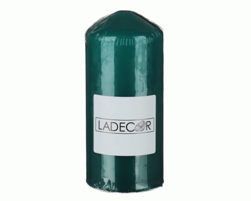 LADECOR Свеча пеньковая, 7х15 см, парафин, цвет зеленый (295 133)
