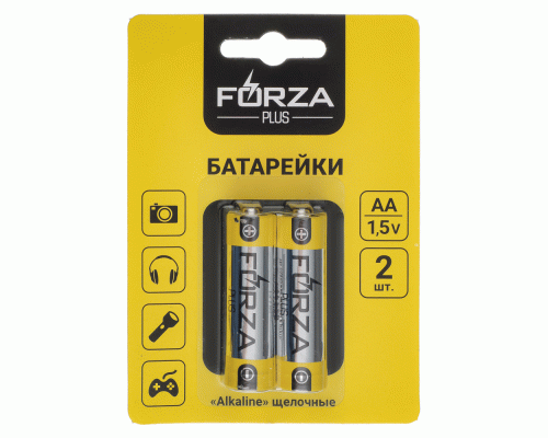 FORZA Батарейки 2шт, тип AA, Alkaline щелочная, BL (267 102)