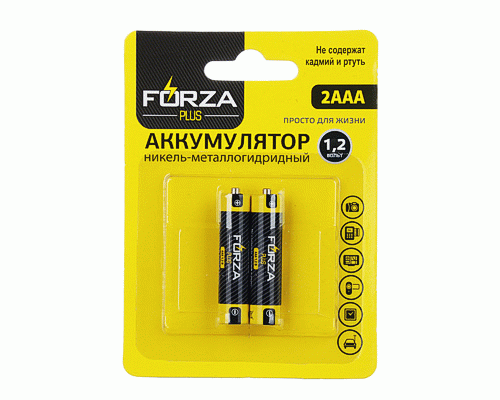Аккумулятор перезаряжаемый ААА Ni-MH Forza  600мАч 2шт на блистере (223 027)