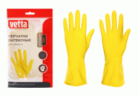 Перчатки резиновые желтые S Vetta (266 855)