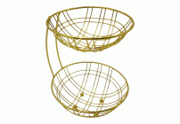 Этажерка для фруктов 2-х ярусная 26*26*33см золотистая (312 144)