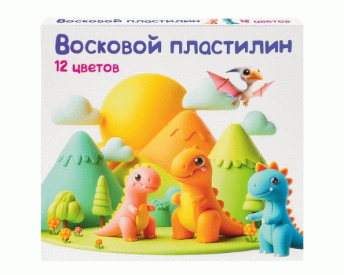 Пластилин 12цв.  Восковой пластилин (312 315)