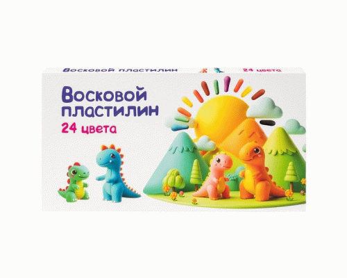 Пластилин 24цв.  Восковой пластилин (312 316)