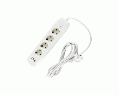 Удлинитель  3м 4гн 2USB, 1 Type-C 27,5*5,5*4см (312 511)