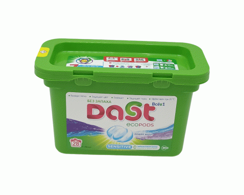 СМС Dast капсулы 28шт Sensitive Power Wash (312 712)