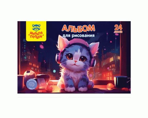 Альбом для рисования 24л. на гребне Мульти-Пульти Яркий мир /А24сп_59513/ (312 668)