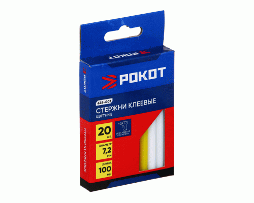 Клей-карандаш для термопистолета d- 7,2мм 10см 20шт цветные (244 084)