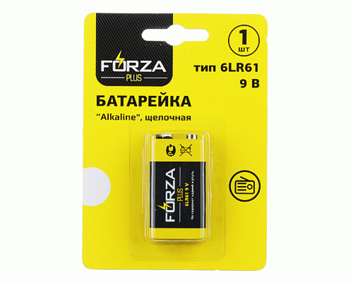 Батарейки 9V Крона 6LR61 Forza (231 744)