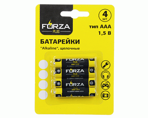 Батарейки алкалиновые ААА LR03 Forza 4шт (216 709)