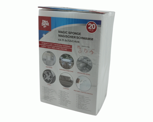 Губка для уборки меламиновая 20шт 11*7,2*2,3см в коробке (313 723)