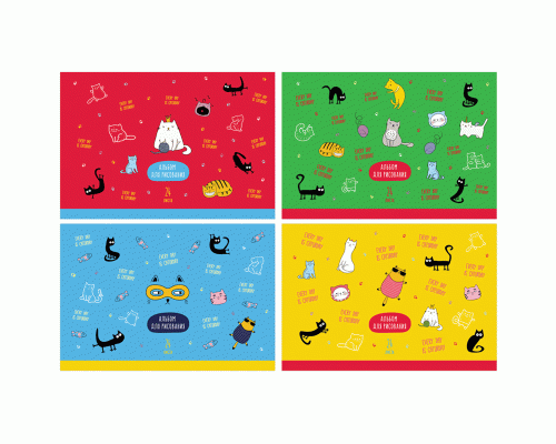 Альбом для рисования 24л. на скрепке BG Cats&Cats /АР4ск24 10916/ (313 890)