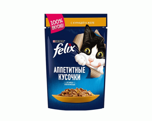 Felix  75г Аппетитные кусочки курица в желе (305 828)